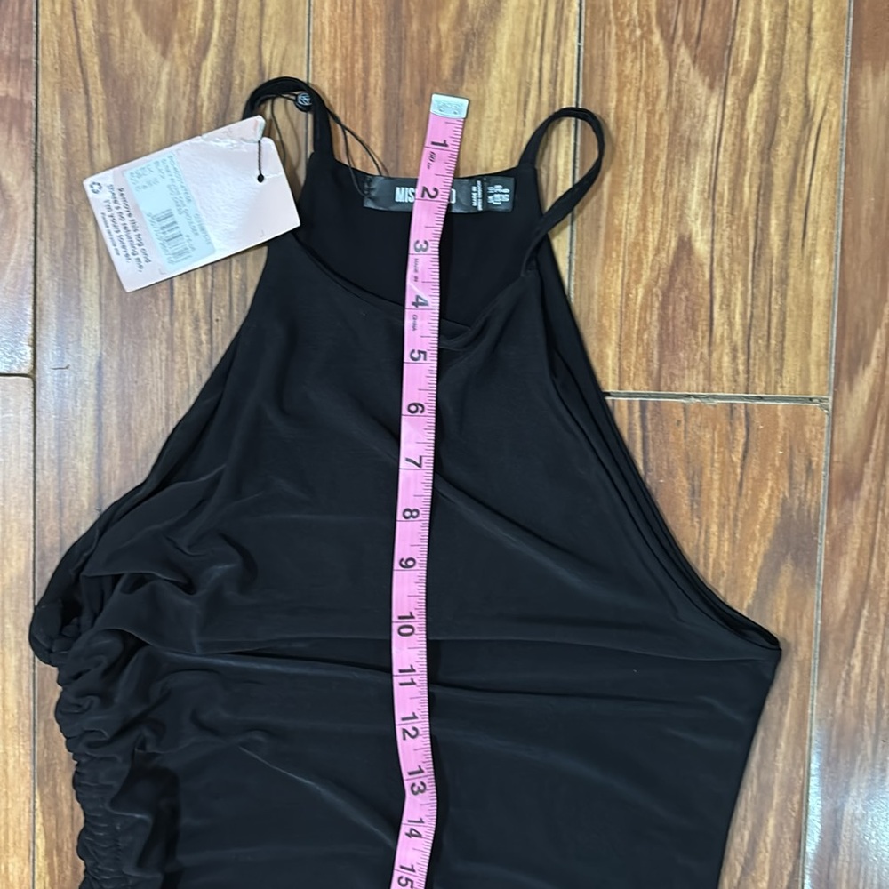 Misguided black slinky rouched black dress, size 6, NWT. - Picture 11 of 15